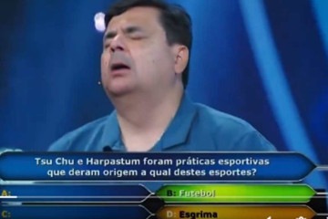 Luiz Pratines errou a pergunta que daria a premiação máxima do quadro 'Quem Quer Ser um Milionário', do 'Domingão com Huck' -  (crédito: Reprodução/TV Globo/X/@@mbrenno_)