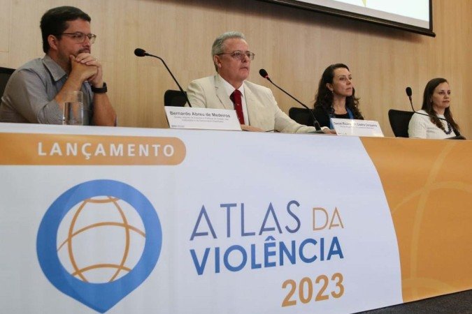 Divulgação do Atlas da Violência 2023. - (crédito: Jose Cruz/Agência Brasil) Divulgação do Atlas da Violência 2023. - (crédito: Jose Cruz/Agência Brasil)