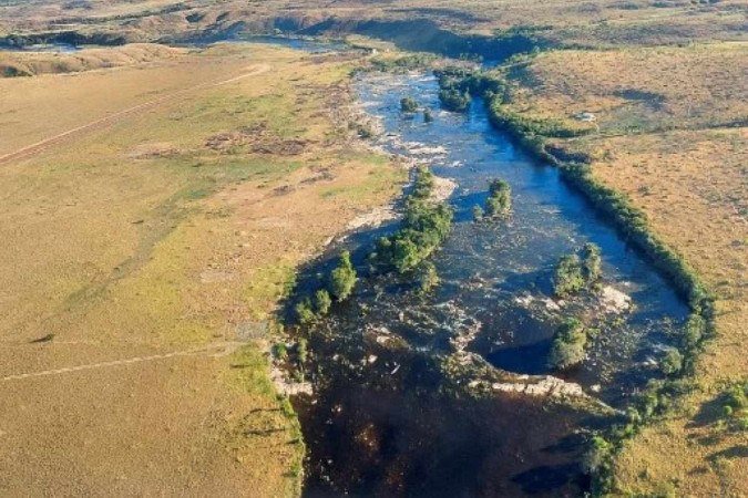 Vista aérea de Rupununi, região do Essequibo, na fronteira entre Guiana, Brasil e Venezuela -  (crédito: Martín SILVA / AFP)