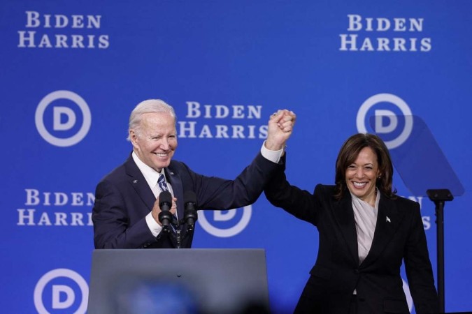 O presidente dos EUA, Joe Biden, e a vice-presidente dos EUA, Kamala Harris -  (crédito: Anna Moneymaker / GETTY IMAGES NORTH AMERICA / AFP)