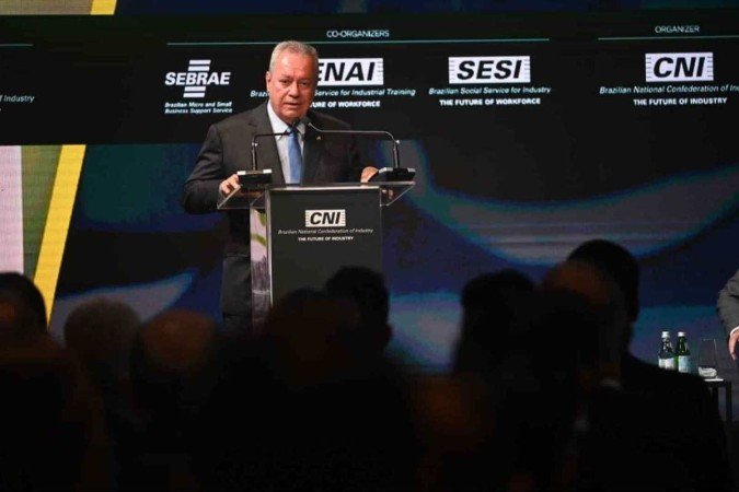 Presidente da CNI, Ricardo Alban discursa na COP 28, em Dubai - (crédito: Divulgação/CNI) Presidente da CNI, Ricardo Alban discursa na COP 28, em Dubai - (crédito: Divulgação/CNI)