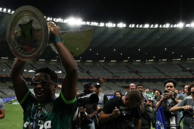 Endrick comanda festa do título do Palmeiras -  (crédito:  CESAR GRECO)