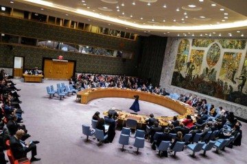 Uma visão geral mostra o Conselho de Segurança das Nações Unidas, em 8 de dezembro de 2023       -  (crédito: Charly TRIBALLEAU / AFP)