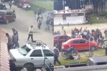 Segundo a imprensa mexicana, os criminosos pertencem ao grupo criminoso La Familia Michoacana -  (crédito: Reprodução/Excélsior TV)