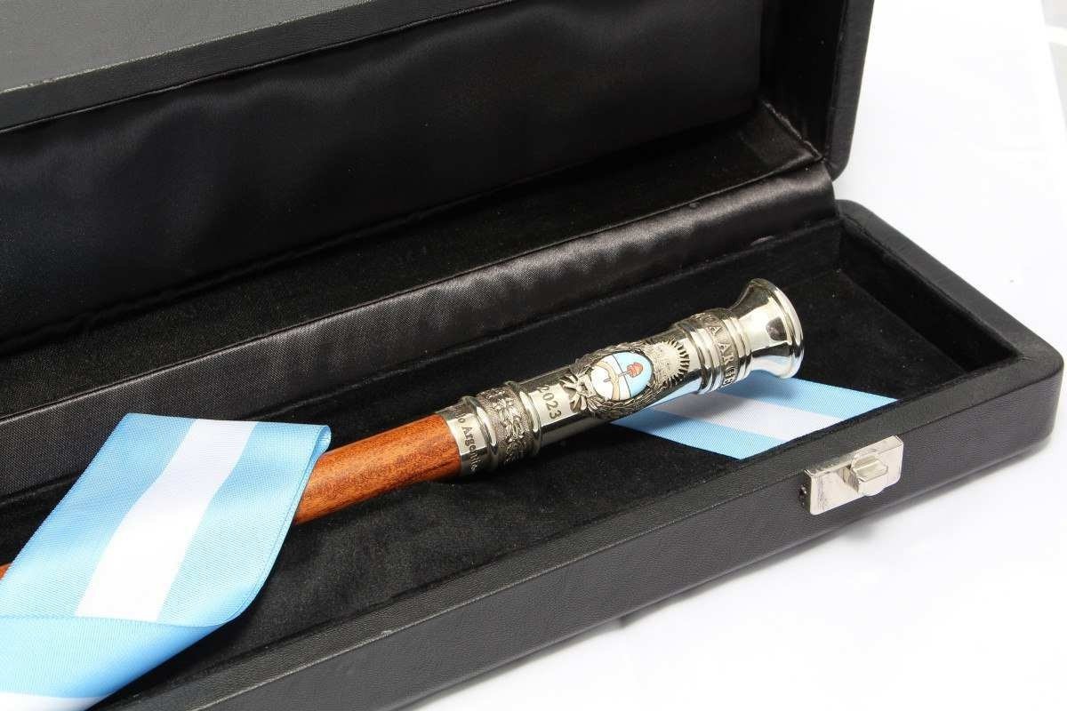 Bastão presidencial que será usado por Milei, na solenidade deste domingo (10/12)