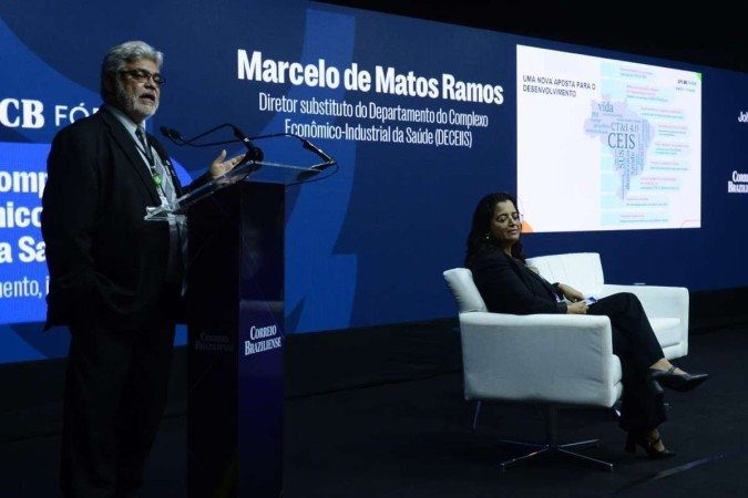 O Diretor substituto do Departamento do Complexo Econômico-Industrial da Saúde (Deceiis), do Ministério da Saúde, Marcelo de Matos Ramos, participou do evento CB Fórum Complexo Econômico-Industrial da Saúde: desenvolvimento, inovação e o
- (crédito: Marcelo Ferreira/CB/D.A.Press) O Diretor substituto do Departamento do Complexo Econômico-Industrial da Saúde (Deceiis), do Ministério da Saúde, Marcelo de Matos Ramos, participou do evento CB Fórum Complexo Econômico-Industrial da Saúde: desenvolvimento, inovação e o
- (crédito: Marcelo Ferreira/CB/D.A.Press)