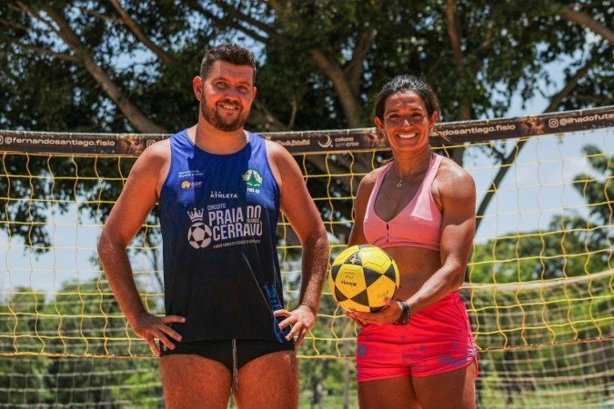 A esportista Lana Miranda com o irmão e preparador físico Diego Miranda adotam várias precauções -  (crédito:  Kayo Magalhães/CB/D.A Press)