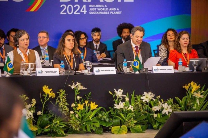 ministro da Fazenda, Fernando Haddad, discursa em abertura de econtro da Trilha Financeira do G20, em Brasília - (crédito: Diogo Zacarias/Divulgação Itamaraty) ministro da Fazenda, Fernando Haddad, discursa em abertura de econtro da Trilha Financeira do G20, em Brasília - (crédito: Diogo Zacarias/Divulgação Itamaraty)