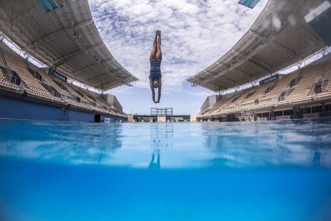 Piscina do Parque Aquático Maria Lenk é um dos espaços multiúsos do CT do Time Brasil no Rio de Janeiro: também atende à canoagem e aos saltos ornamentais - (crédito: Jonne Roriz/Exemplus/COB) Piscina do Parque Aquático Maria Lenk é um dos espaços multiúsos do CT do Time Brasil no Rio de Janeiro: também atende à canoagem e aos saltos ornamentais - (crédito: Jonne Roriz/Exemplus/COB)