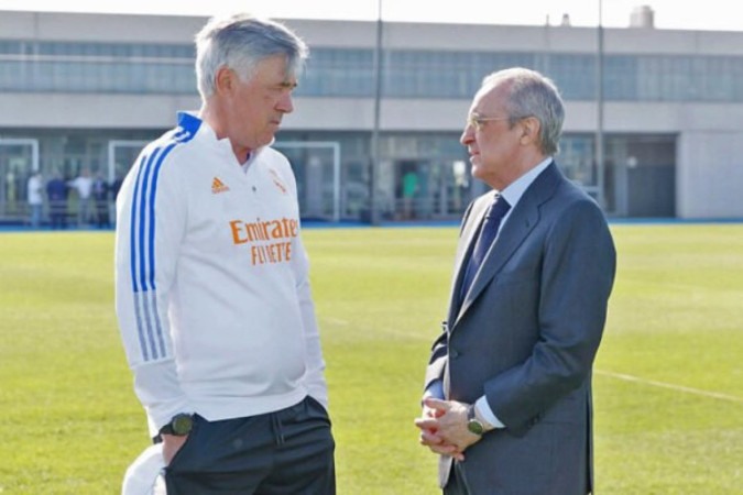 Florentino Pérez deseja continuidade de Ancelotti no Real Madrid -  (crédito: Foto: Divulgação/Real Madrid)