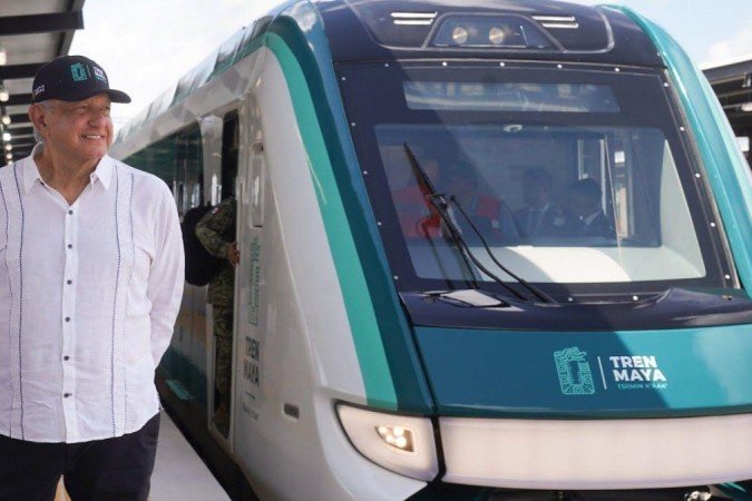 Trem Maia virou símbolo do governo do presidente mexicano Andrés Manuel López Obrador -  (crédito: Governo do México)