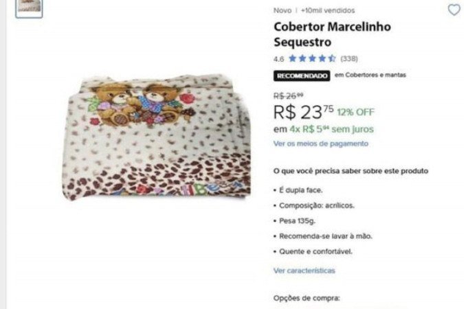 Internautas brincaram com o cobertor -  (crédito: Foto: Reprodução Redes Sociais)