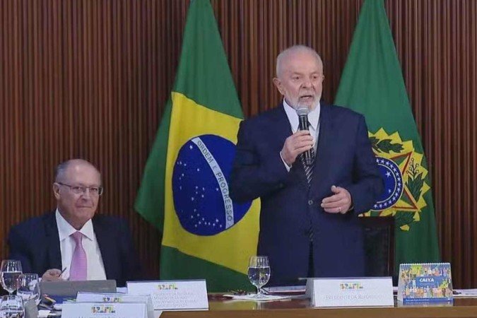 Lula discurso na abertura da última reunião ministerial de 2023 - (crédito: Reprodução/TV Brasil) Lula discurso na abertura da última reunião ministerial de 2023 - (crédito: Reprodução/TV Brasil)