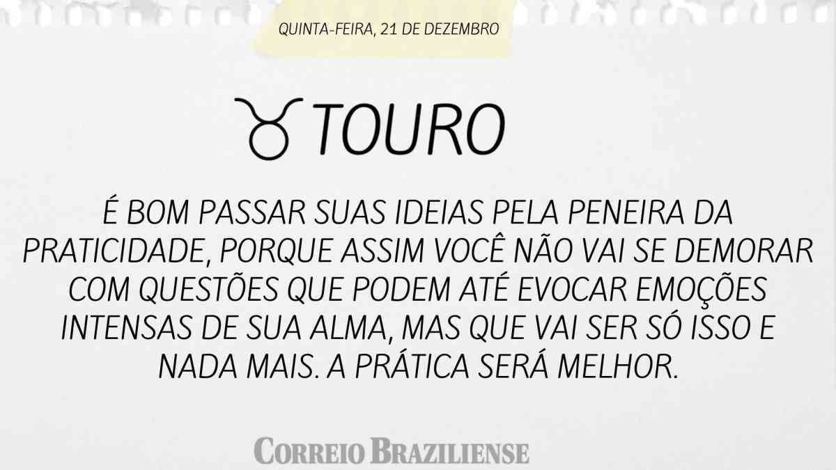 TOURO | 21 DE DEZEMBRO