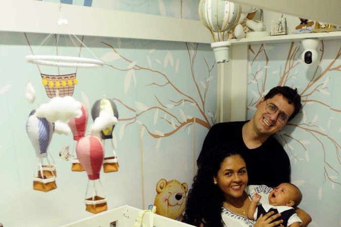 Janaína e Franklin com o filho Bento