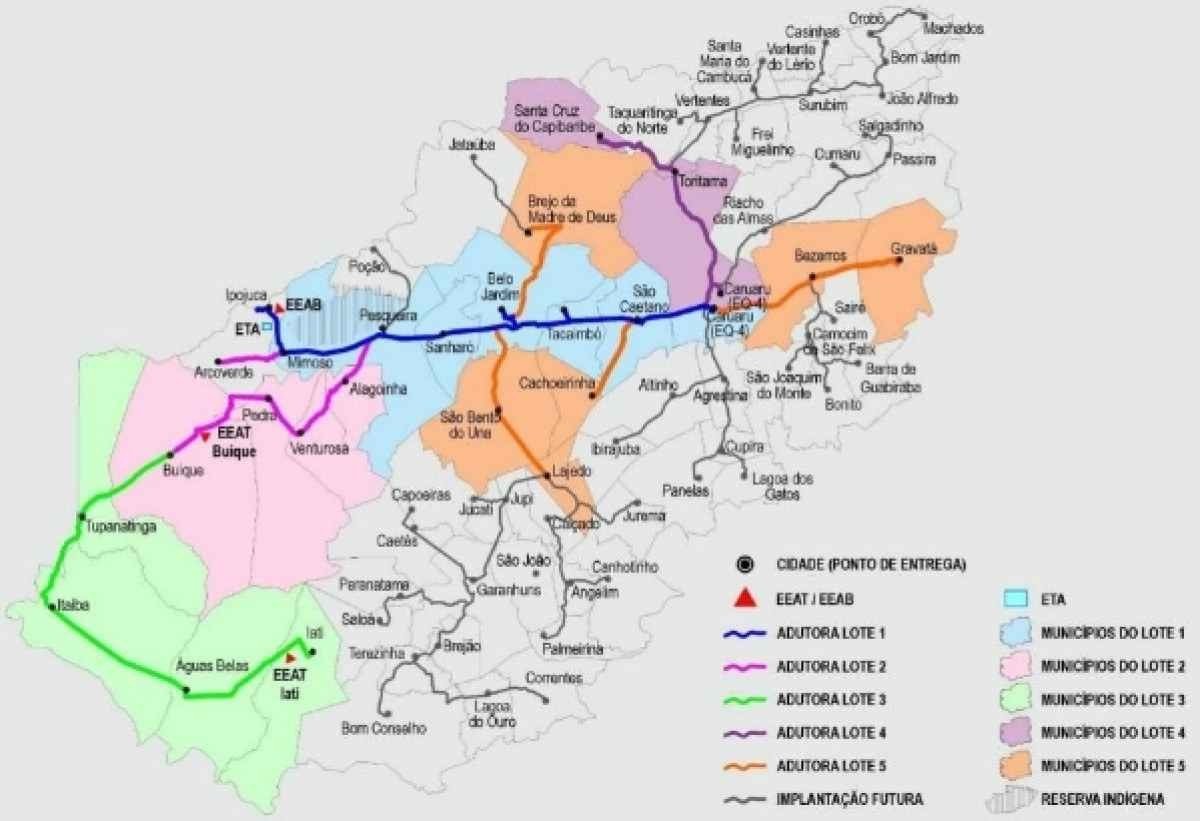 Visão geral do Sistema Adutor do Agreste 