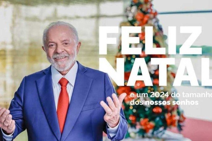 Lula deixa mensagem de Natal para os brasileiros falando em união e relembrando 8 de janeiro -  (crédito: Reprodução)
