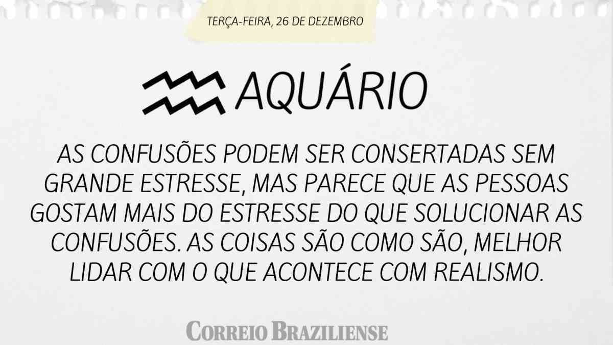 AQUÁRIO | 26 DE DEZEMBRO