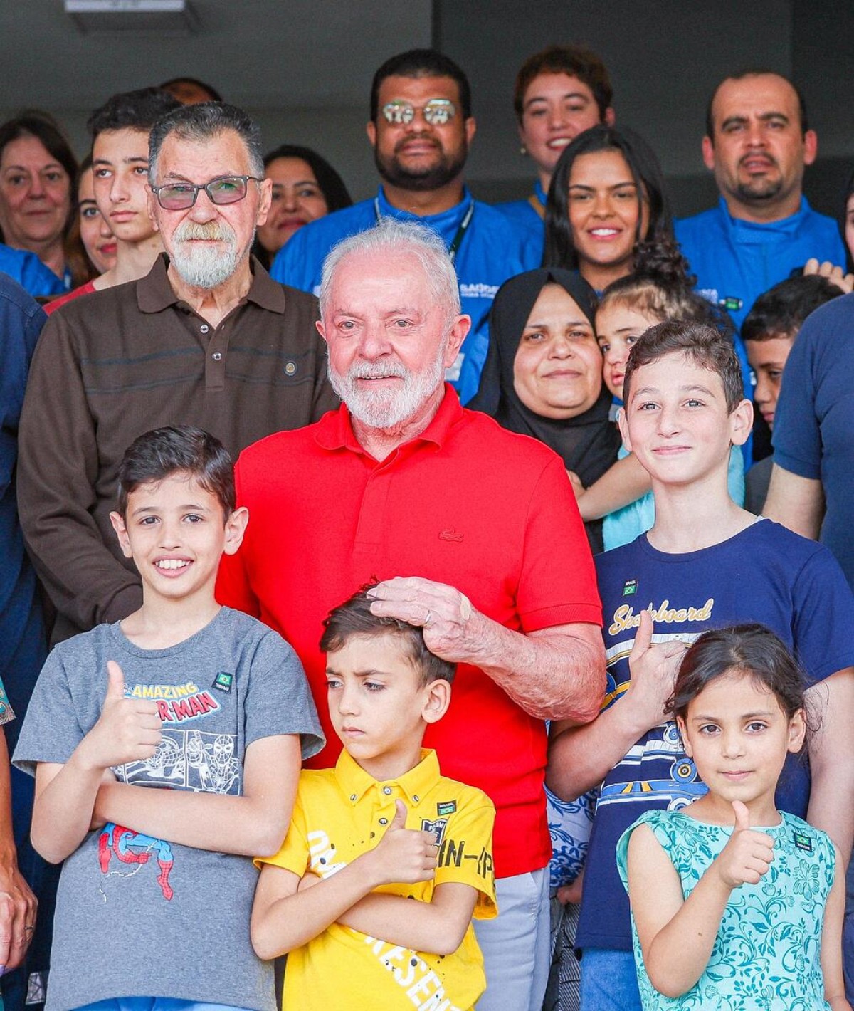  Presidente da República, Luiz Inácio Lula da Silva, durante encontro com repatriados da região da Faixa de Gaza, na Base Aérea de Brasília. 