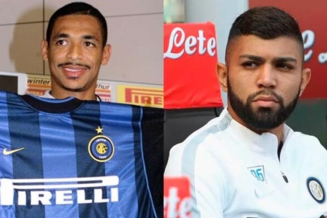 Vampeta e Gabriel Barbosa não deixaram saudades em Milão -  (crédito: Fotos: Divulgação / Internazionale)