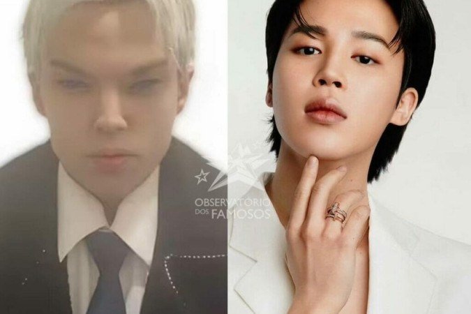Saint Von Colucci e Jimin, do BTS - (crédito: Reprodução/Instagram) Saint Von Colucci e Jimin, do BTS - (crédito: Reprodução/Instagram)
