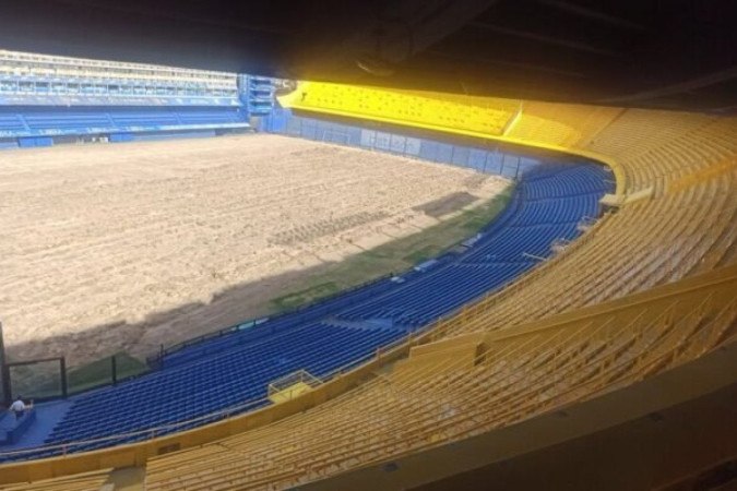 Casa do clube de Buenos Aires começará 2024 de gramado totalmente novo -  (crédito: Foto: Reprodução/Twitter)