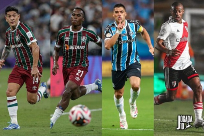 Quatro finalistas concorrem; vencedor sai no dia 31 -  (crédito: Divulgação/Fluminense/Grêmio/River Plate)