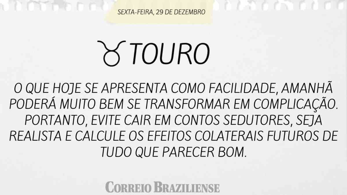 TOURO | 29 DE DEZEMBRO