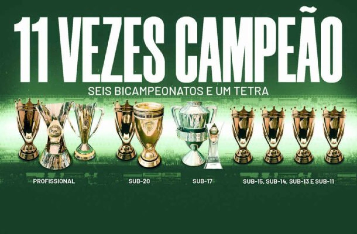 Palmeiras festeja 2023 para lá de vitorioso: ’11 vezes campeão’