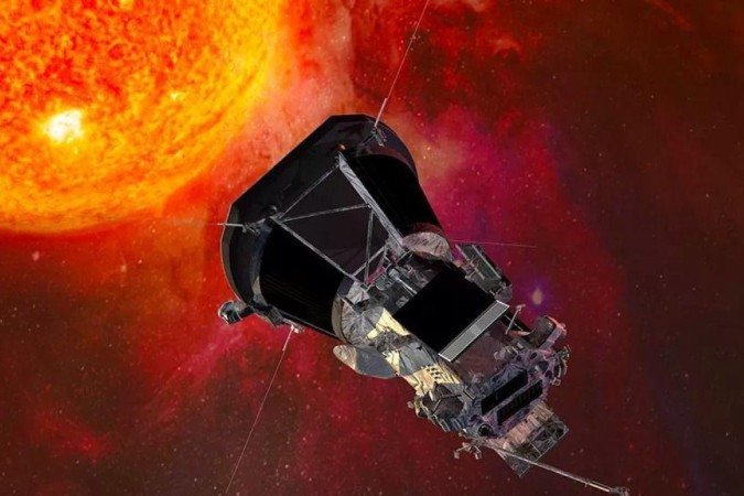 A sonda Parker precisará sempre manter um escudo térmico apontado para o Sol -  (crédito: NASA)