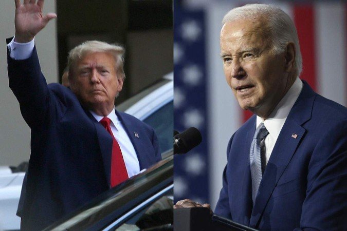 Até as eleições de 5 de novembro de 2024, os Estados Unidos viverão momentos dignos de um thriller de suspense - (crédito: Alon Skuy / GETTY IMAGES NORTH AMERICA / Getty Images via AFP; Andrew Cabellero-Reynolds/AFP) Até as eleições de 5 de novembro de 2024, os Estados Unidos viverão momentos dignos de um thriller de suspense - (crédito: Alon Skuy / GETTY IMAGES NORTH AMERICA / Getty Images via AFP; Andrew Cabellero-Reynolds/AFP)