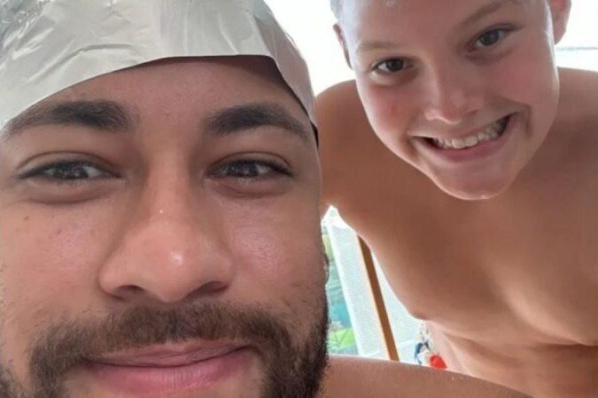 Neymar e Davi Lucca descoloriram o cabelo  -  (crédito: Foto: Reprodução/Instagram)