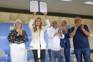 Governadora em exercício, Celina Leão na posse dos gestores -  (crédito: Divulgação/ Agência Brasília )