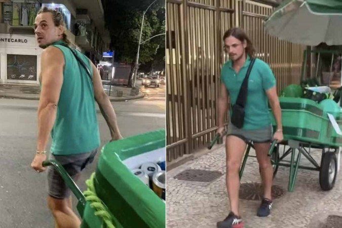 Ator Daniel Erthal vira vendedor ambulante e vende cervejas nas ruas do Rio de Janeiro - (crédito: Reprodução Instagram) Ator Daniel Erthal vira vendedor ambulante e vende cervejas nas ruas do Rio de Janeiro - (crédito: Reprodução Instagram)