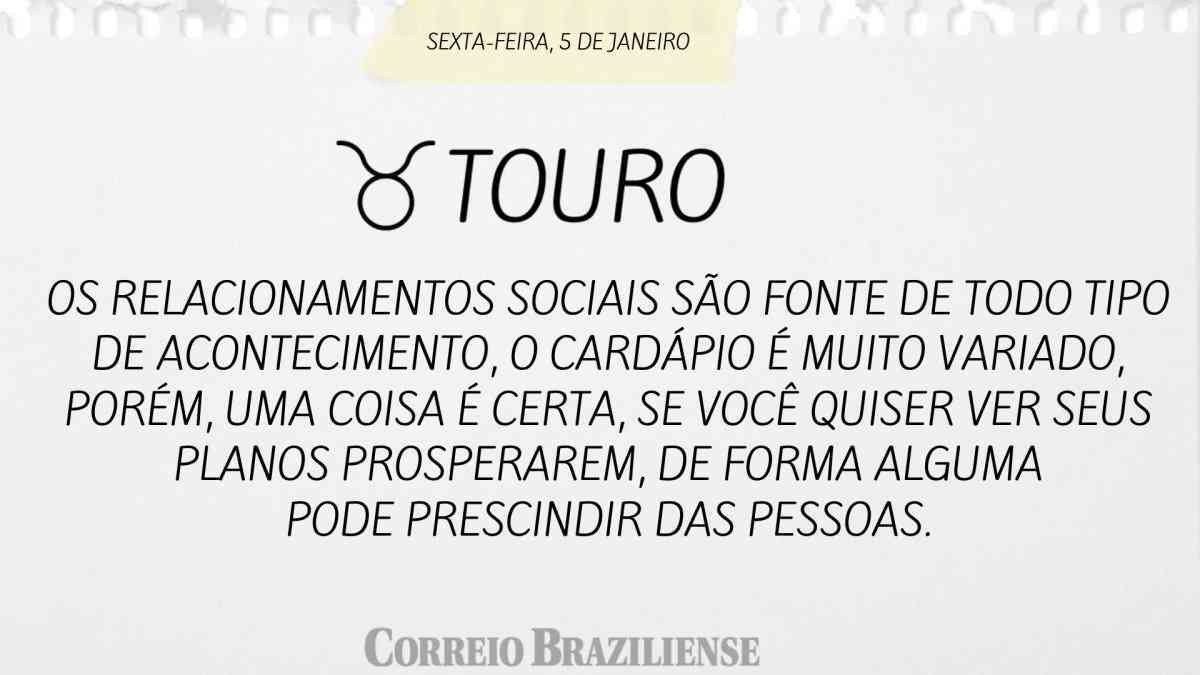 TOURO | 5 DE JANEIRO