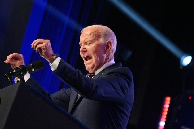 Biden discursa em colégio de Blue Bell, na Pensilvânia: 