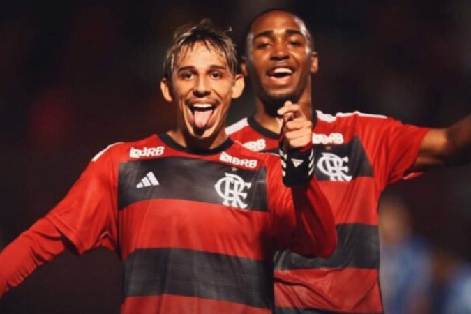 Werton fez o segundo gol do Flamengo sobre o São Bento -  (crédito: Foto: Gilvan de Souza / Flamengo)