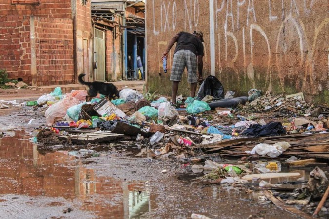 Chuva, água parada e lixo espalhado criam o ambiente perfeito para a proliferação do mosquito Aedes aegypti -  (crédito:  Kayo Magalhães/CB/D.A Press)