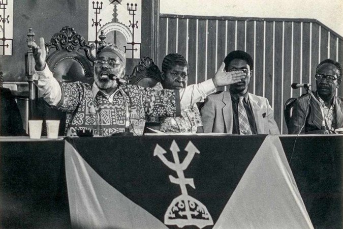  Abdias Nascimento presidiu a sessão de abertura do 3º Congresso de Cultura Negra das Américas, em 1982 na cidade de São Paulo    -  (crédito: Arquivo Ipeafro)