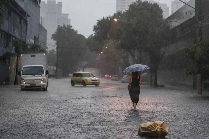 A chuva em São Paulo teve um acumulado de 62 mm, segundo a Defesa Civil -  (crédito: Marcelo Camargo/Agência Brasil)