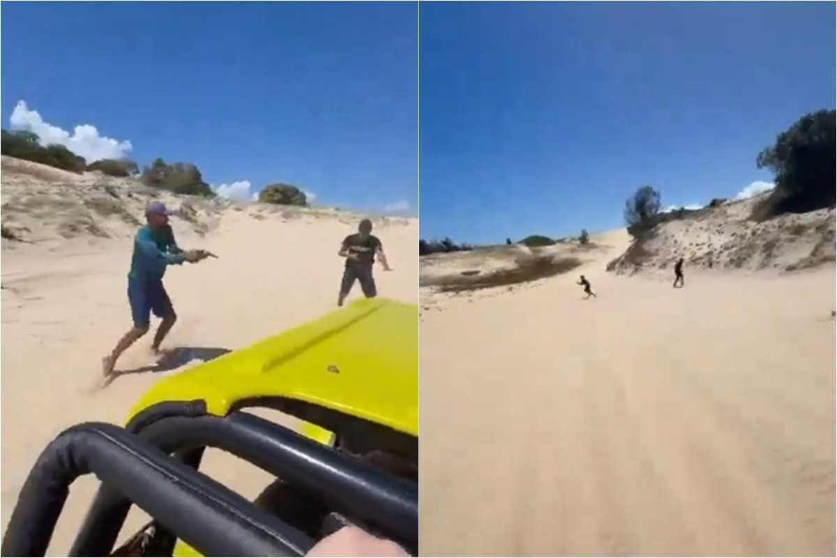 Vídeo mostra outro buggy que sofreu tentativa de assalto nas dunas do Ceará