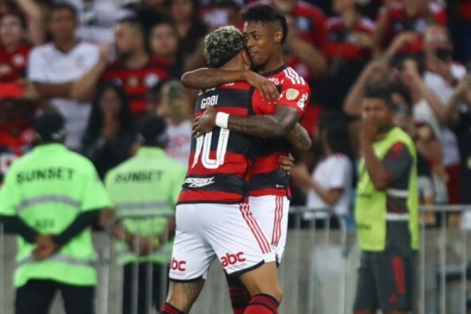 Atacante do Flamengo concede entrevista no Ninho do Urubu -  (crédito: Foto: Gilvan de Souza/Flamengo)