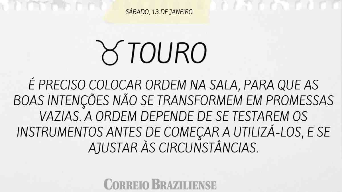 TOURO  | 13 DE JANEIRO