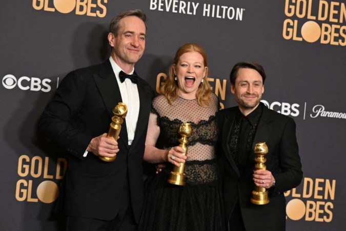 Elenco de Succession no Globo de Ouro -  (crédito: Robyn BECK / AFP)