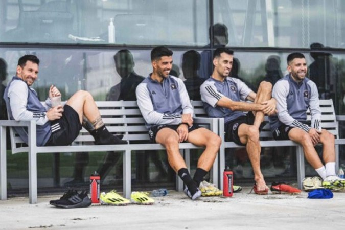 Messi, Suárez, Busquets e Alba se reencontram no Inter Miami após parceria de sucesso no Barcelona - Foto: Divulgação/@InterMiamiCF -  (crédito: Foto: Divulgação/@InterMiamiCF)