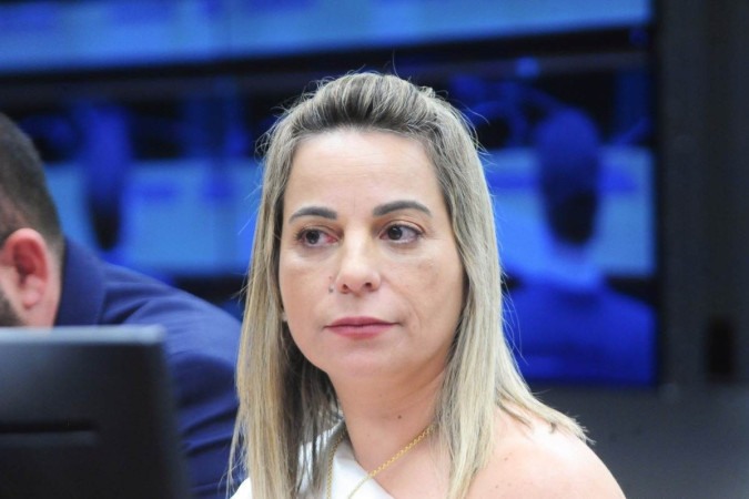   Deputada Policial Katia Sastre  ( PL  SP ), durante sessão na Camara dos Deputados -  (crédito:  Billy Boss/Camara dos Deputados)