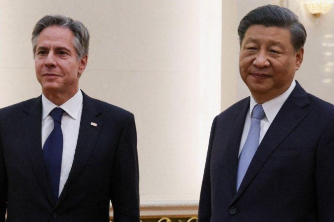 O secretário de Estado dos EUA, Antony Blinken, fotografado com o presidente da China, Xi Jinping, em junho de 2023 -  (crédito: Getty Images)