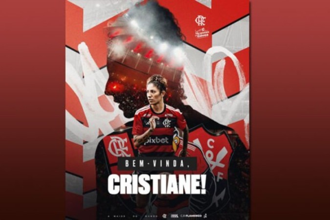 Cristiane é anunciada no Flamengo -  (crédito: Foto: Divulgação/@Flamengo)