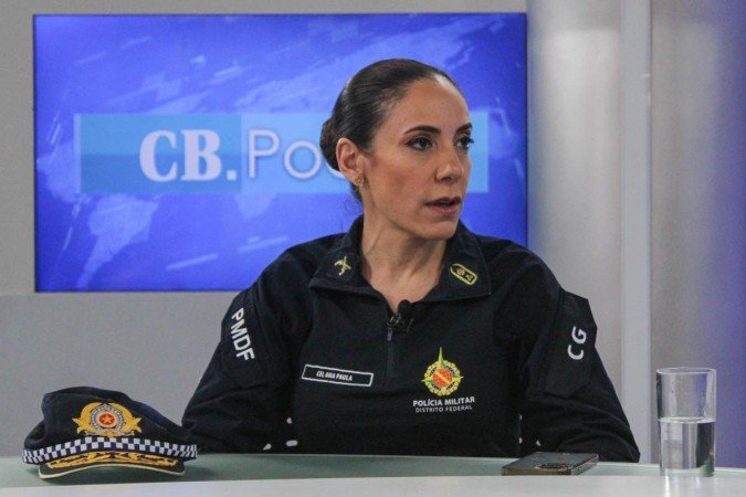 15/01/2024 Crédito: Kayo Magalhães/CB/D.A Press. Brasil. Brasília - DF. CB.Poder entrevista a Comandante-Geral da PMDF, Coronel Ana Paula Barros. Na bancada: Ana Maria Campos e Mila Ferreira.