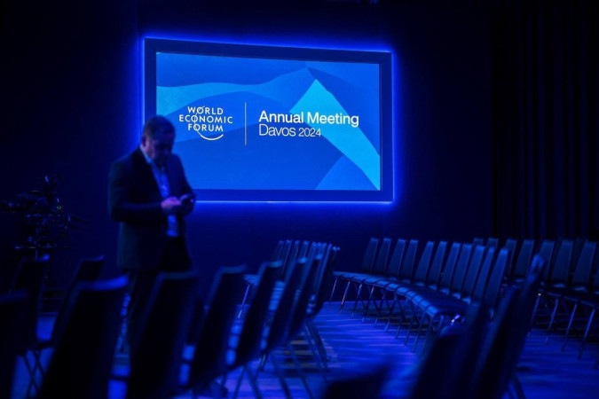 A abertura da reunião anual do Fórum Econômico Mundial (WEF), em Davos, foi nesta segunda (15/1)
       -  (crédito:  FABRICE COFFRINI / AFP)